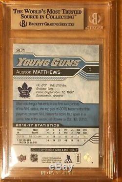 2016-17 Upper Deck #201 Auston Matthews Young Guns RC BGS 9.5 Leafs True Gem 10