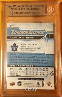 2016-17 Upper Deck #201 Auston Matthews Young Guns RC BGS 9.5 Leafs True Gem SUB