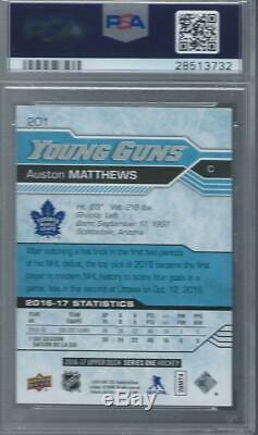 2016-17 Upper Deck Auston Matthews Young Guns Rookie Psa 10 Gem Mint Maple Leafs