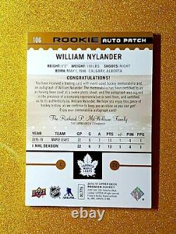 2016-17 Upper Deck Premier William Nylander Rookie Auto Patch Gold /25 Autograph
