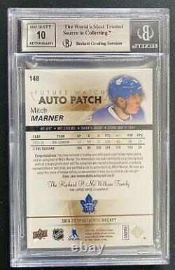 2016 2016-17 Sp Authentic Mitch Marner Future Watch Patch Auto 21/100 Bgs 8.5 Dr