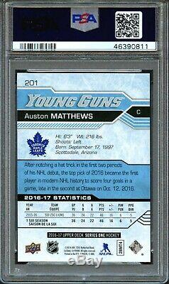 2016 Upper Deck #201 Auston Matthews Young Guns Leafs Rookie Rc Gem Mint Psa 10