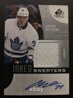 2017 18 SP Game Used Auston Matthews Inked Sweaters 3 /10 Auto Jersey Leafs