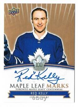 2017-18 Toronto Maple Leafs Centennial Maple Leaf Mark Autograph Red Kelly A SP