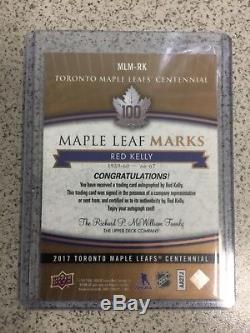 2017/18 Upper Deck Toronto Maple Leafs Centennial Red Kelly Maple Leaf Marks