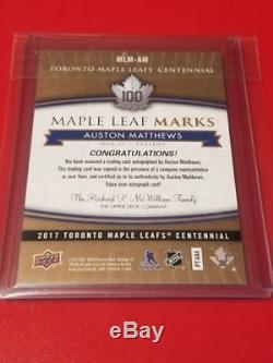 2017 Toronto Maple Leafs Centennial Maple Leaf Marks Auto Auston Matthews SSSP