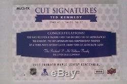 2017 Ud Toronto Maple Leafs Centennial Ted Kennedy Cut Signatures Auto /3