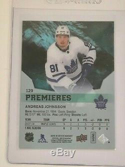 2018-19 UD Upper Deck Ice Premieres Black #129 Andreas Johnsson 1/1 One of One