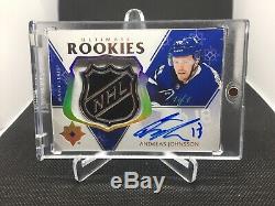 2018-19 Upper Deck Andreas Johnsson Ultimate Rookie Shield Auto 1/1