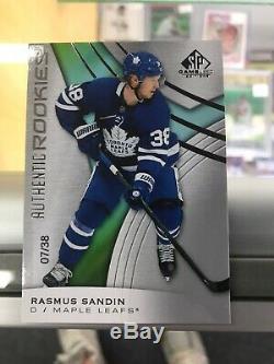 2019-20 Sp Game Used #122 Base Rasmus Sandin #d 7/38 RC Toronto Maple Leafs