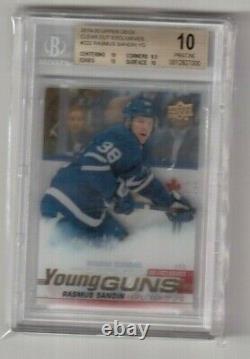 2019-20 UD Series 1 Young Guns Exclusives Clear Cut Rasmus Sandin Maple Leafs