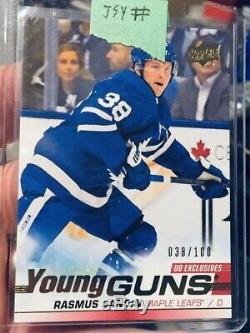 2019-20 UD Series One Young Guns Exclusives Rasmus Sandin 38/100 JERSEY NUMBER
