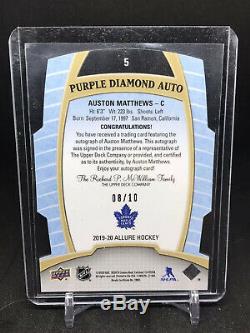 2019-20 Upper Deck Allure Auston Matthews Purple Diamond Auto # /10