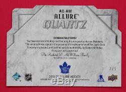 2019-20 Upper Deck Allure Quartz Auston Matthews 3/5 Autograph Maple Leafs