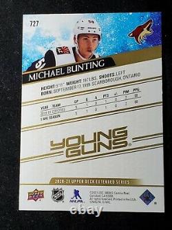 2020-21 UD Extended Series MICHAEL BUNTING Young Guns Speckled Rainbow Foil 727