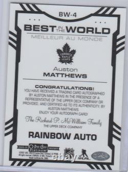 2020-21 UD O-Pee-Chee Platinum OPC Auston Matthews Rainbow Auto Autograph