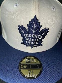 7 1/2 Toronto Maple Leafs Off White/Navy 75th Anniversary Glow In The Dark