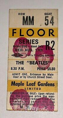 A Concert Ticket Stub The Beatles Show At Maple Leaf Gardens In Toronto 8-17-65