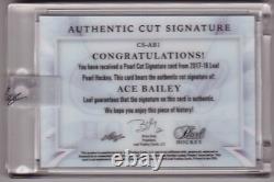 ACE BAILEY 17/18 Leaf Pearl Cut Signature Autograph Auto Signed Card #d 4/6 RARE