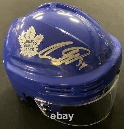 AUSTON MATTHEWS Signed Autographed Maple Leafs Mini Helmet FANATICS B078749