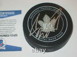 AUSTON MATTHEWS Signed Toronto MAPLE LEAFS 100 Official GAME Puck with Beckett COA