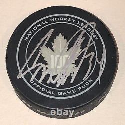 AUSTON MATTHEWS Signed Toronto MAPLE LEAFS 100 Official GAME Puck with Beckett COA