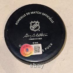 AUSTON MATTHEWS Signed Toronto MAPLE LEAFS Official GAME Puck Beckett (BAS)