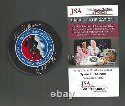 Al Arbour Signed Inscribed Toronto Maple Leafs Hockey Hall Of Fame Puck JSA COA