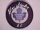 Allan Stanley Signed Toronto Maple Leafs Trench Puck Coa