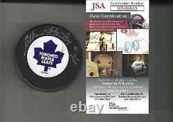 Allan Stanley Signed Toronto Maple Leafs Trench Puck JSA COA NN48843