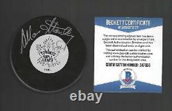 Allan Stanley Signed Toronto Maple Leafs Vintage Logo Puck Beckett COA