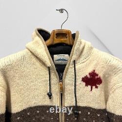 Arkimports Sweater Men L Hooded Toronto Canada Maple Leaf Warm Heavy Zip STAIN