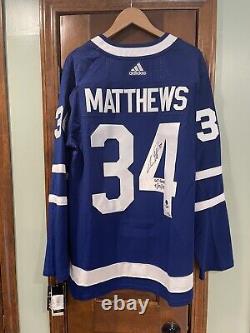 Auston MATTHEWS Signed Toronto Maple Leafs 60 GOALS 4/26/22 FANATICS COA #3/60