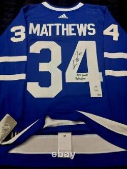 Auston MATTHEWS Signed Toronto Maple Leafs 60 GOALS 4/26/22 FANATICS COA #3/60