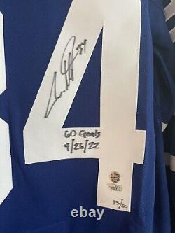 Auston MATTHEWS Signed Toronto Maple Leafs 60 GOALS 4/26/22 FANATICS COA #3/60