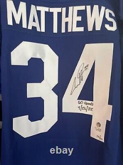 Auston MATTHEWS Signed Toronto Maple Leafs 60 GOALS 4/26/22 FANATICS COA #3/60