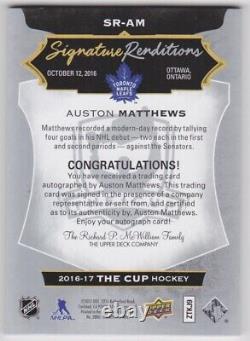 Auston Matthews 2016-17 The Cup RC Auto On Card SP Renditions Maple Leafs