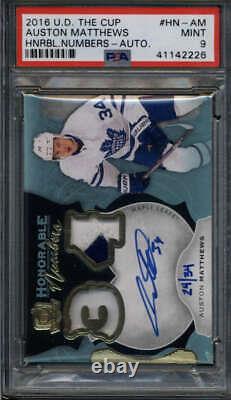 Auston Matthews 2016/17 Ud Cup Psa 9 Honorable Numbers Patch Auto Rc #/34 Fc4901