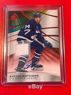 Auston Matthews 2019-20 SP Game Used Jersey and Auto Red Parallel