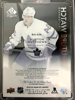 Auston Matthews 2022-23 Ud Clear Cut Sp Authentic Future Watch Tribute Auto Ssp