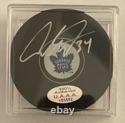 Auston Matthews 34 Signed Hockey Puck Toronto Maple Leafs Authentic NHL