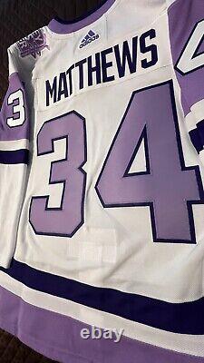Auston Matthews Adidas Authentic Hockey Fights Cancer Stitched Jersey Leafs NWT