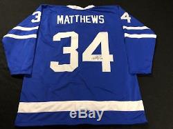 Auston Matthews Hand Signed Autographed Toronto Maple Leafs Custom XL Jersey Coa