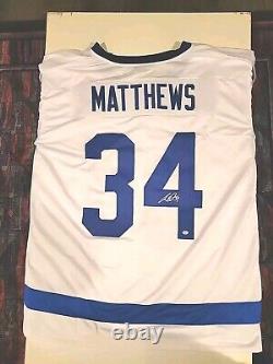 Auston Matthews Hand Signed/Autographed Toronto Maple Leafs Hockey Jersey COA#34