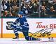 Auston Matthews Maple Leafs Signed 8 X 10 Blue Jersey Goal Celebration Photo