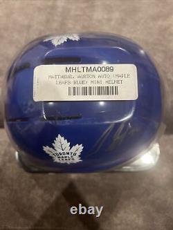 Auston Matthews Maple Leafs Signed Blue Mini Helmet Fanatics