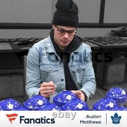 Auston Matthews Maple Leafs Signed Blue Mini Helmet Fanatics