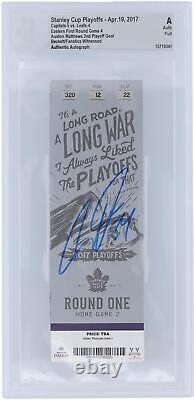 Auston Matthews Maple Leafs Signed Career Playoff Goal #2 Ticket BAS Rated