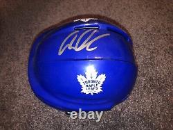 Auston Matthews Signed Toronto Maple Leafs Logo Mini Hockey Helmet Coa