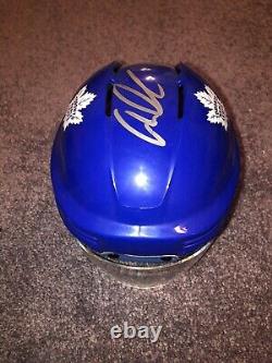 Auston Matthews Signed Toronto Maple Leafs Logo Mini Hockey Helmet Coa